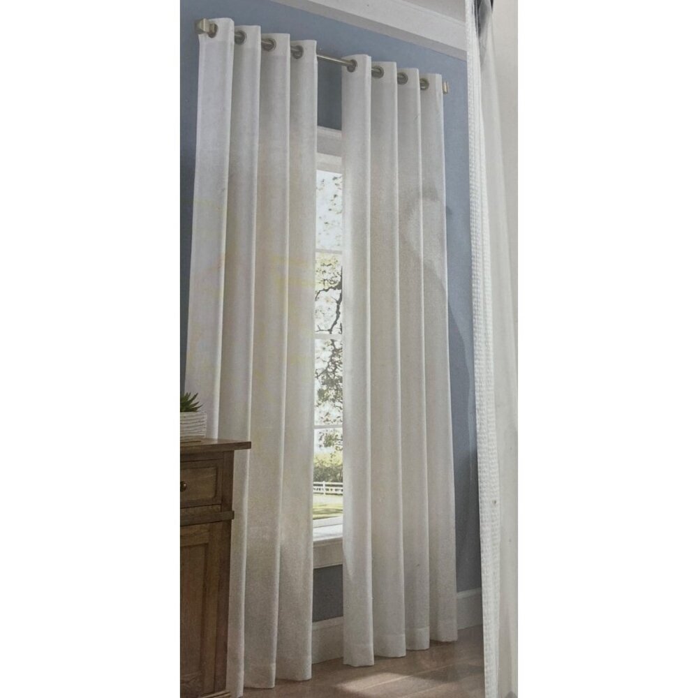 Design Solutions Room Darkening Messina Grommet Panel White 50" x 84"L NIP #3